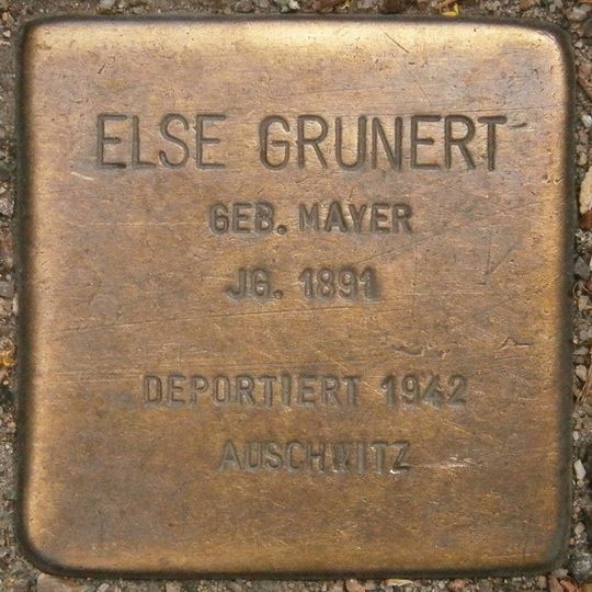 Stolperstein dedicated to Else Grunert