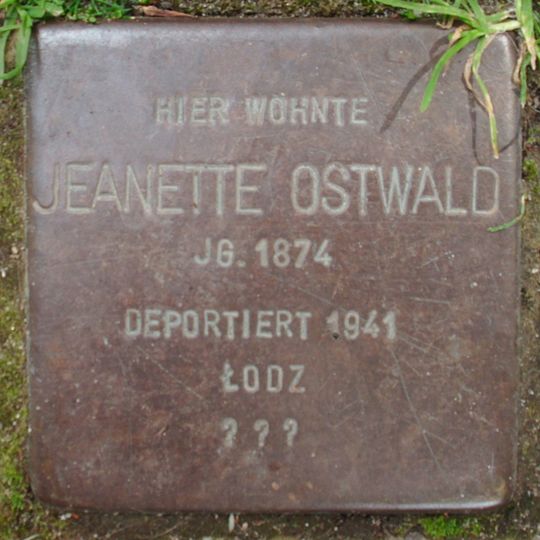 Stolperstein dedicated to Jeanette Ostwald