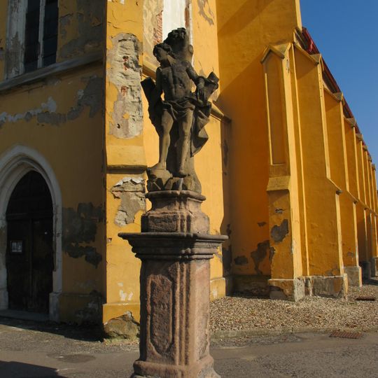 Socha svatého Šebestiána a podstavec sochy svatého Řehoře