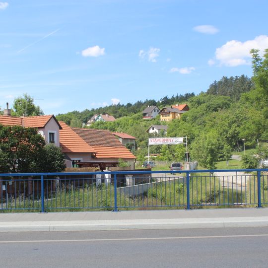 Bridge of Pražská street over the Stroupínský potok in Žebrák