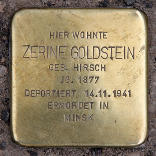 Stolperstein dedicated to Zerine Goldstein