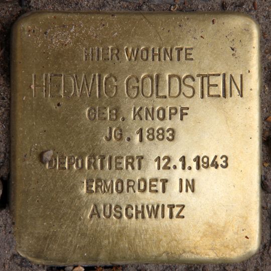 Stolperstein dedicated to Hedwig Goldstein