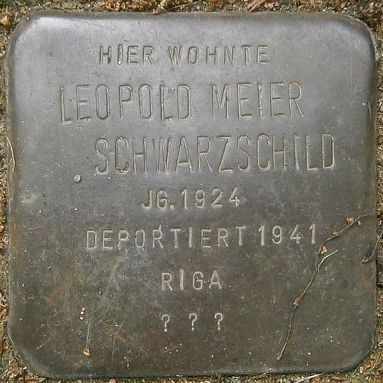 Stolperstein à la mémoire de Leopold Meier Schwarzschild