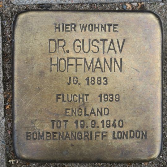 Stolperstein dedicated to Gustav Hoffmann