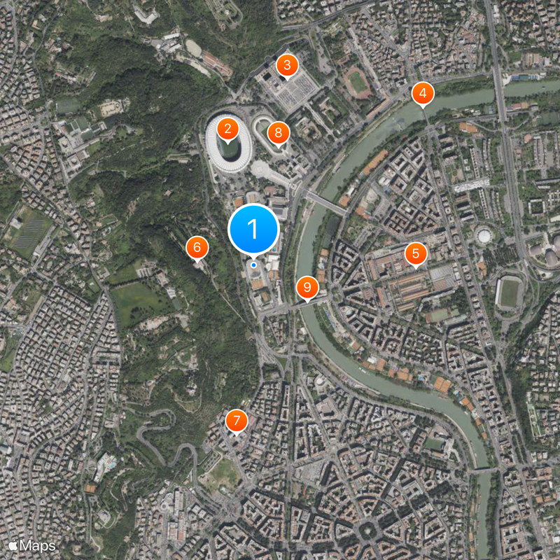 Stadio del Tennis Map