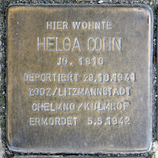 Stolperstein en memoria de Helga Cohn