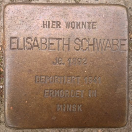 Stolperstein dedicated to Elisabeth Schwabe