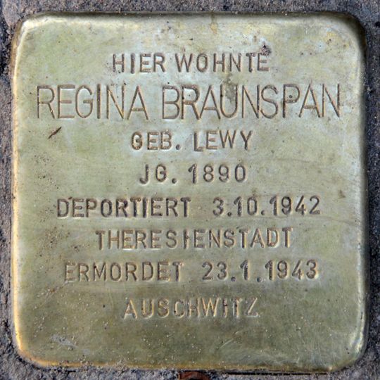Stolperstein dedicated to Regina Braunspan