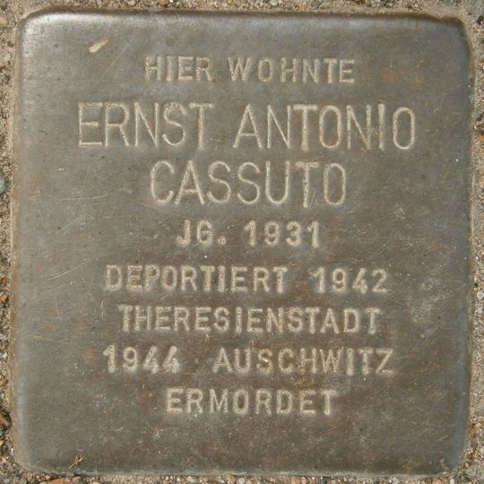 Stolperstein dedicated to Ernst Antonio Cassuto