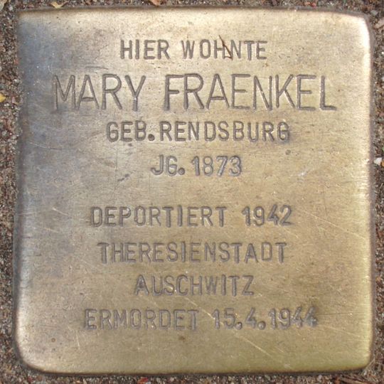 Stolperstein dedicated to Mary Fraenkel