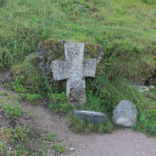 Stone cross near the North Wall of Izborsk Fortress