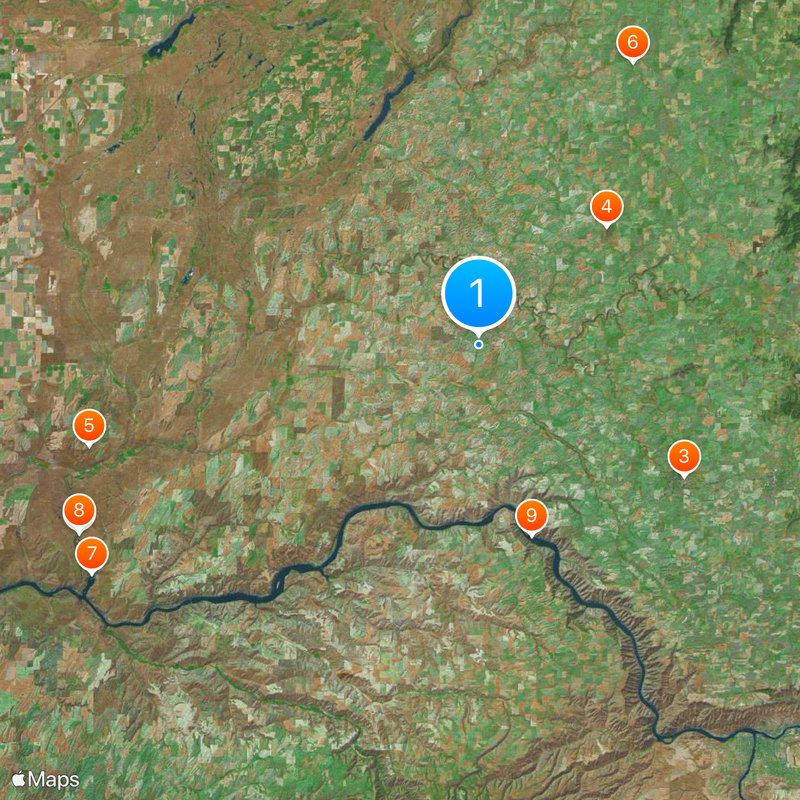 Contea di Whitman Mappa
