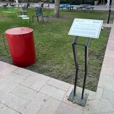 Commemorative plaque, public toilet