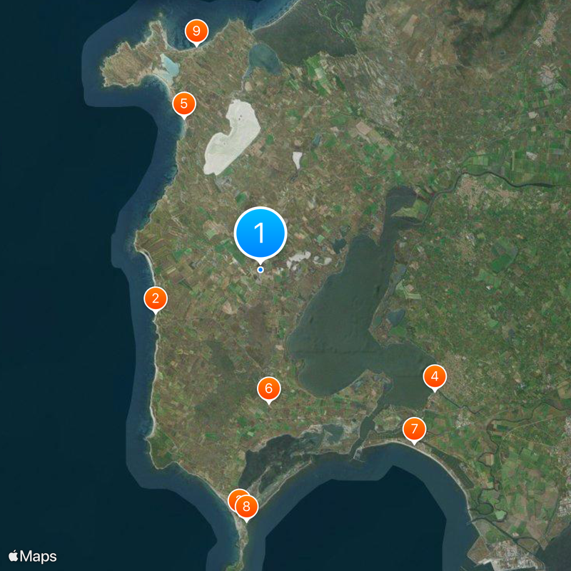 Géants de mont Prama Carte