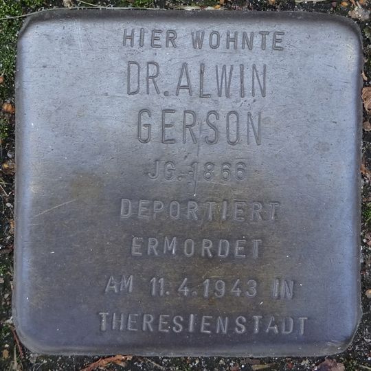 Stolperstein en memoria de Alwin Gerson