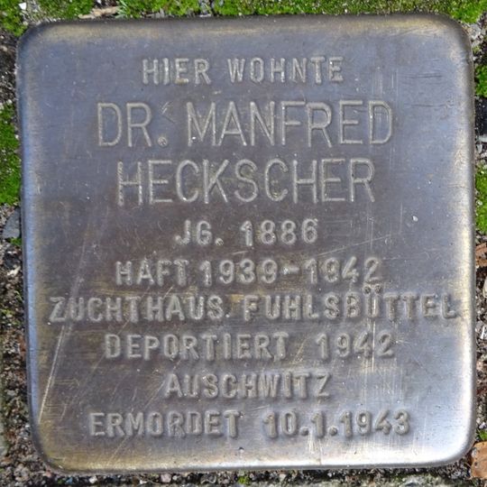 Stolperstein dedicated to Manfred Heckscher