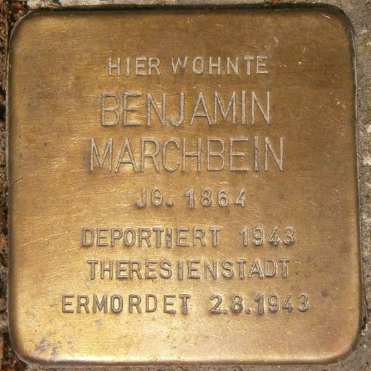 Stolperstein dedicated to Benjamin Marchbein