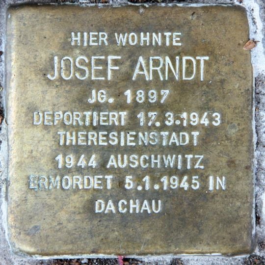 Stolperstein dedicated to Josef Arndt