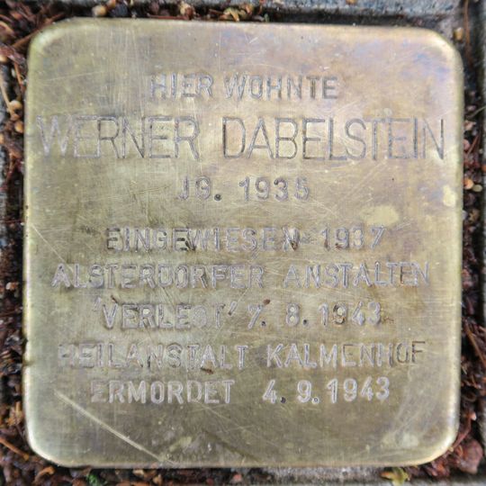 Stolperstein en memoria de Werner Dabelstein