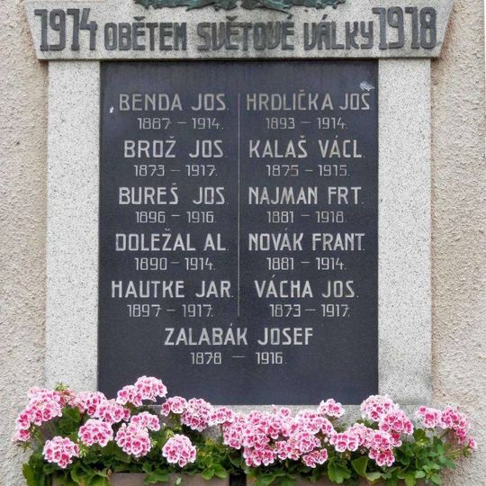 World War I memorial in Židovice