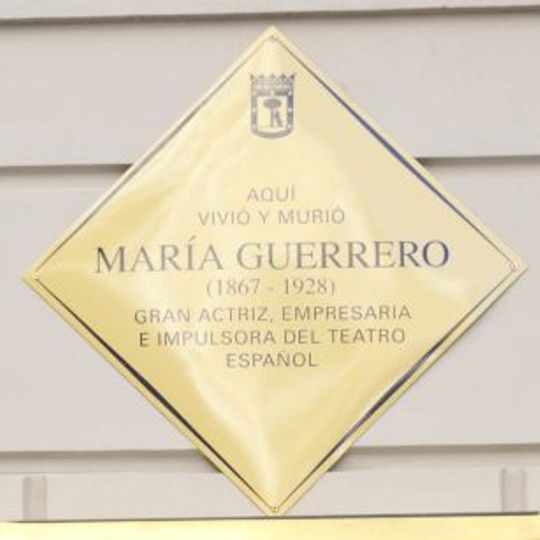 Placa conmemorativa en honor a María Guerrero