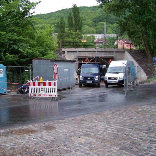 Railway bridge over Litoměřická street in Střekov