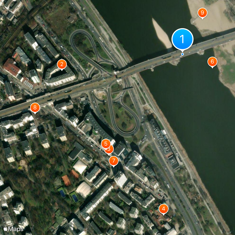 Poniatowski Bridge Map