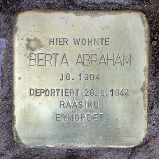 Stolperstein dedicated to Berta Abraham