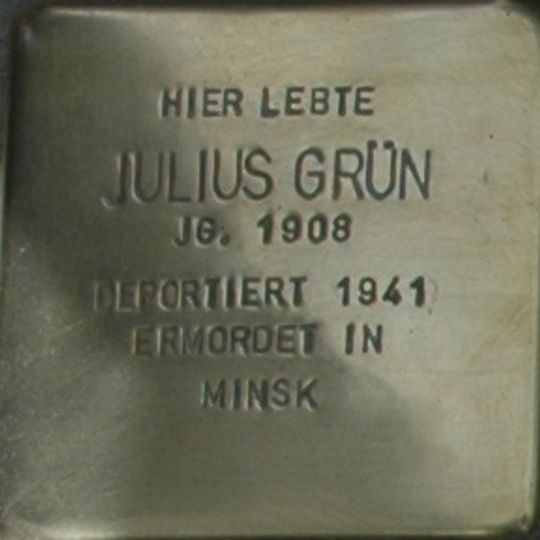 Stolperstein en memoria de Julius Grün