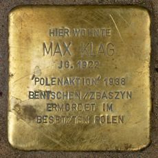 Stolperstein dedicated to Max Klag