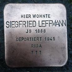 Stolperstein à la mémoire de Siegfried Leffmann
