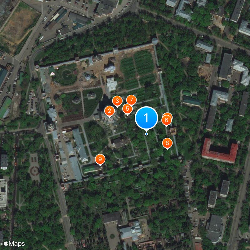 Cemetery in Donskoy Monastery Map