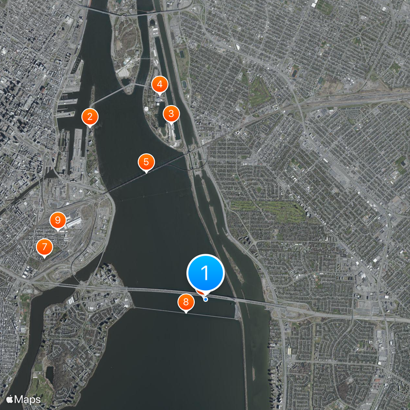 Champlain Bridge Mapa