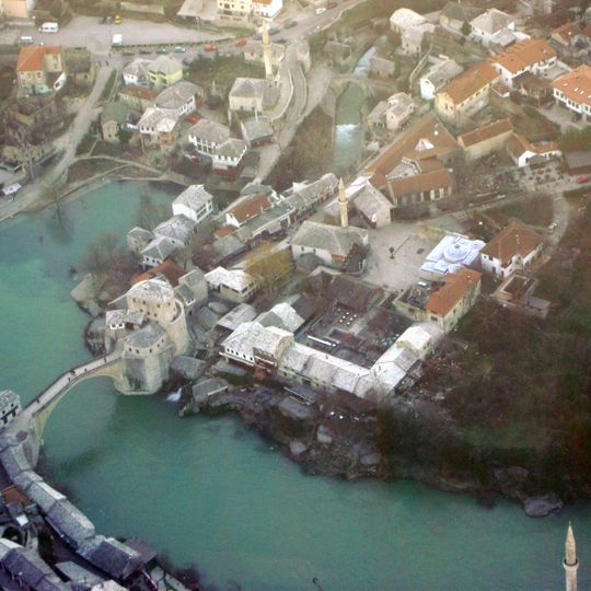 Gebied rond de Oude brug van Mostar