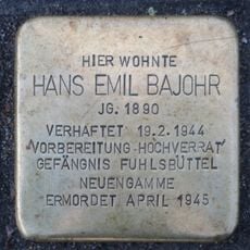Stolperstein en memoria de Hans Emil Bajohr