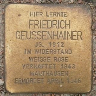 Stolperstein dedicated to Friedrich Rudolf Geussenhainer