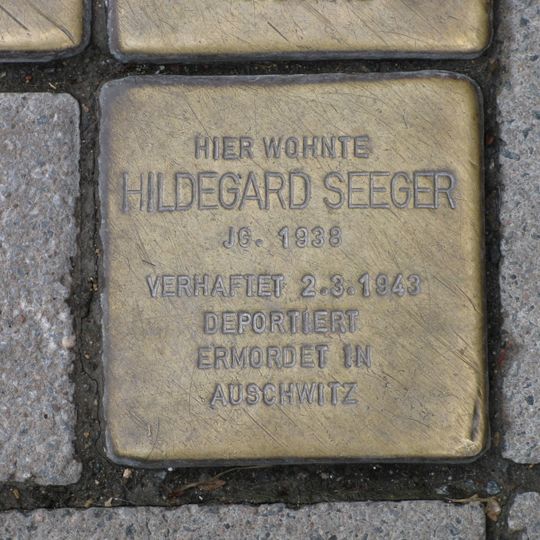 Stolperstein à la mémoire de Hildegard Seeger