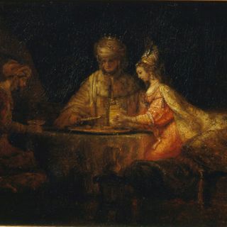 Assuérus et Haman au festin d'Esther
