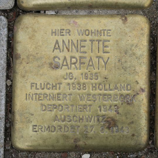 Stolperstein für Annette Sarfaty