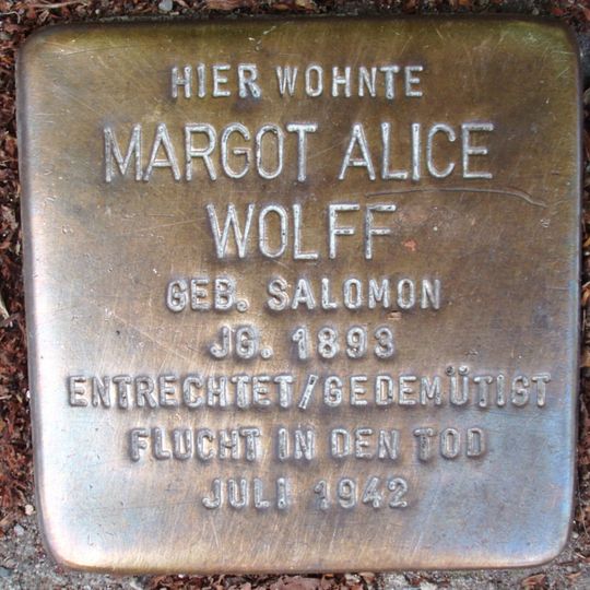 Stolperstein dedicated to Margot Alice Wolff