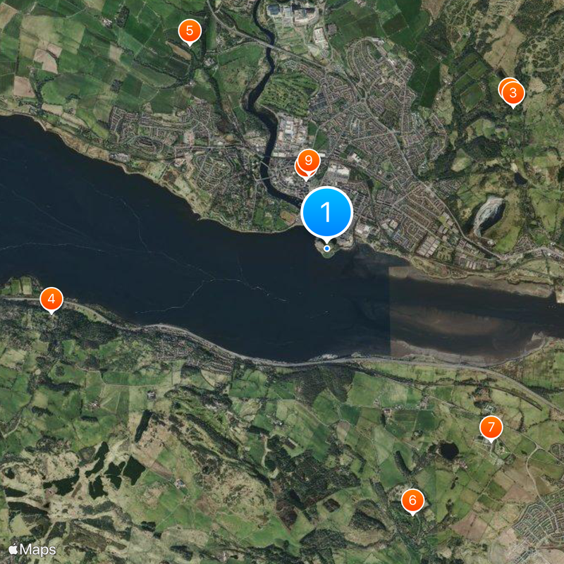 Dumbarton Castle Kaart