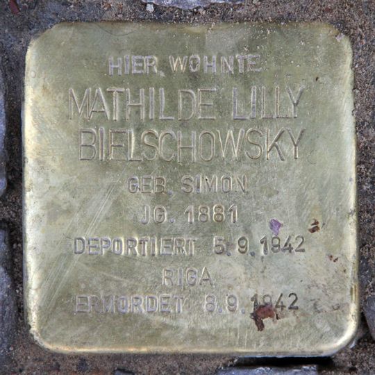 Stolperstein em memória de Mathilde Lilly Bielschowsky