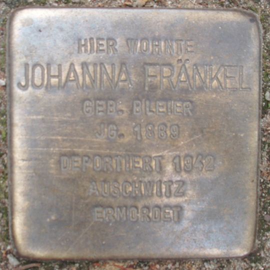 Stolperstein dedicated to Johanna Fränkel