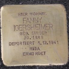 Stolperstein dedicated to Fanny Igersheimer