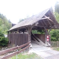 Covered wooden bridge