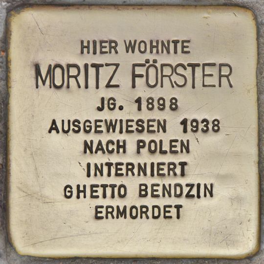 Stolperstein en memoria de Moritz Förster