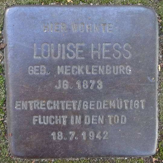 Stolperstein dedicated to Louise Hess
