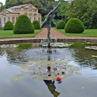 Retaining Walls Of Garden Pool, And Statue In Syon Park