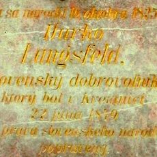 Rod. dom J. Langsfelda, tabuľa pamätná