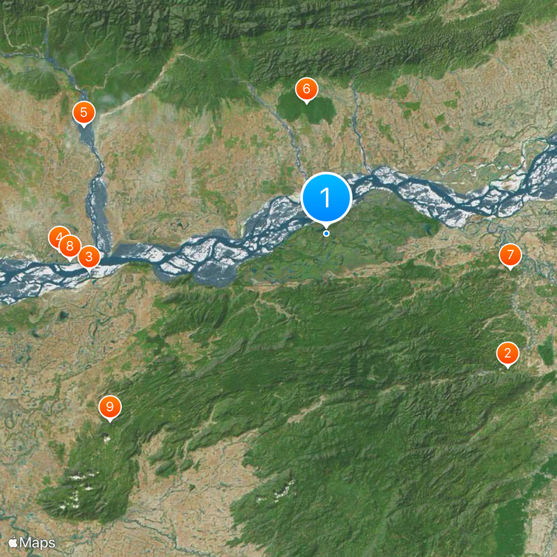 Parc national de Kaziranga Carte